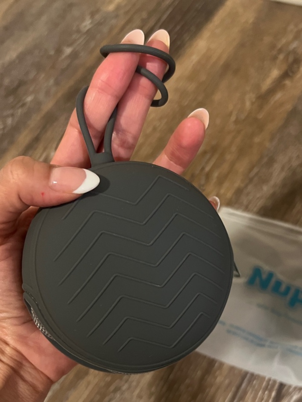 Kids Gray Silicone Round Jewelry Case with Wrist Strap
